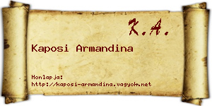 Kaposi Armandina névjegykártya